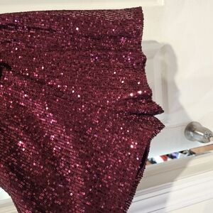 Sequin Burgundy Skirt